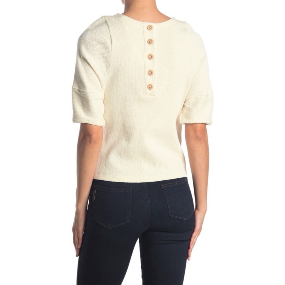 NWT Madewell Ottoman Jacquard Button-Back Top